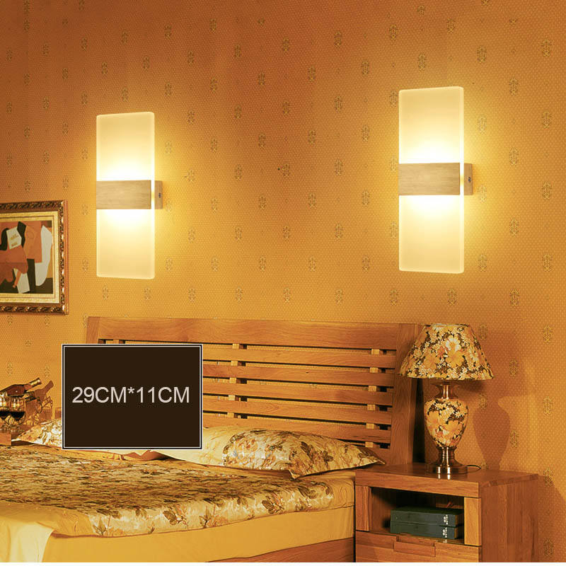 6W Led Light Sliver Acrylique Applique Murale Éclairage Acrylique Applique Rectangulaire Acrylique Tenture Murale Moderne Populaire Veilleuse Prix Usine 