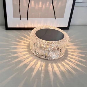 Lampe en cristal rose USB charge cadeau d'anniversaire fantaisie veilleuses lampe de table à intensité variable lampe murale intelligente induction du corps humain