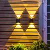 Applique Murale Solaire Jardin Décoration Extérieure Jardin Étanche Up Down Induction Rondelle Lumière Applique Extrior Très Efficace