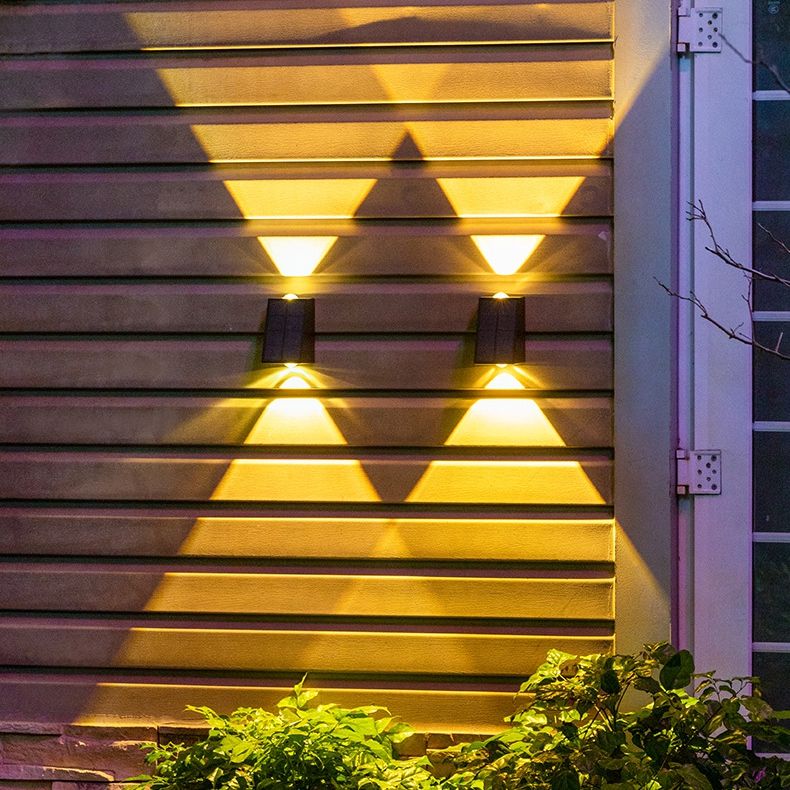 Applique Murale Solaire Jardin Décoration Extérieure Jardin Étanche Up Down Induction Rondelle Lumière Applique Extrior Très Efficace