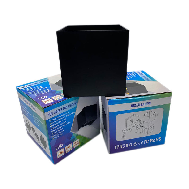Lampe de mur d'angle réglable imperméable à l'eau de Cube de lumière LED moderne et applique murale extérieure avec prix d'usine de haute qualité