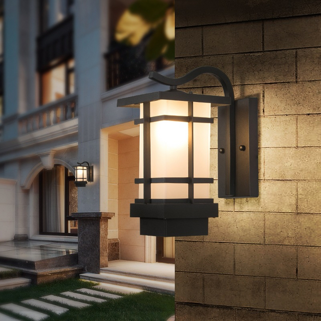 Applique murale extérieure solaire Draadloze Wandlamp lumière de jardin étanche nouvelle porte de mur extérieur de balcon de Style chinois de Style japonais
