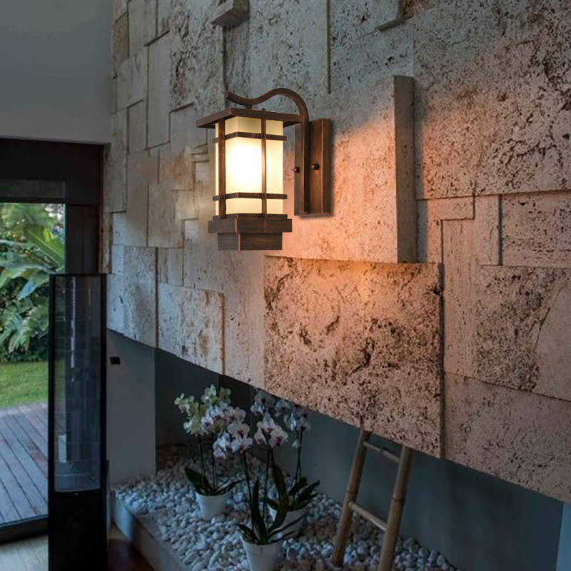 Applique murale extérieure solaire Draadloze Wandlamp lumière de jardin étanche nouvelle porte de mur extérieur de balcon de Style chinois de Style japonais