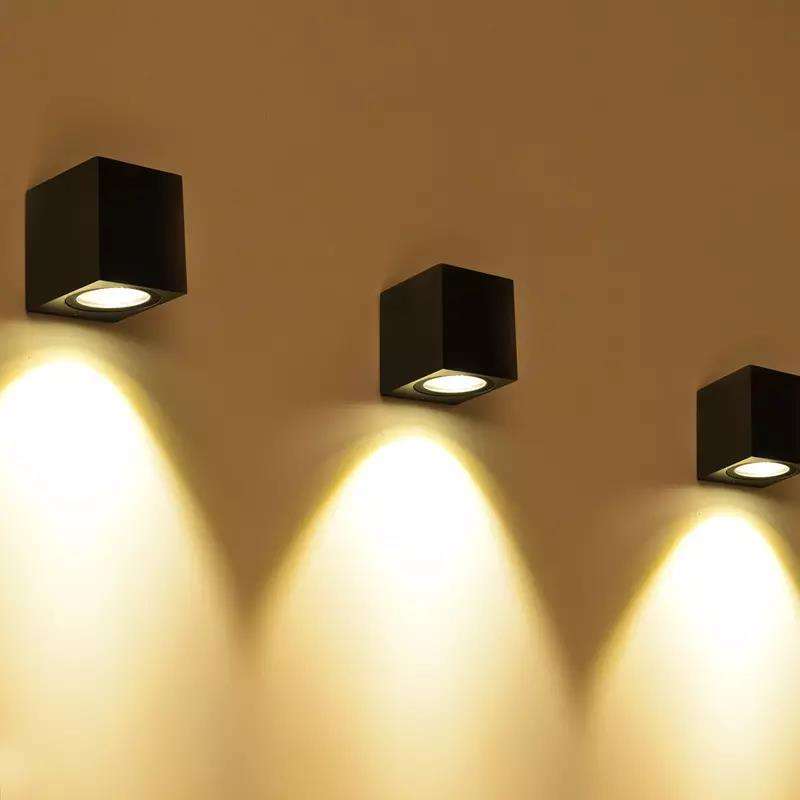 5W carré unique tête étanche applique murale Unique nuit lampe IP65 étanche applique pour jardin cour décoration