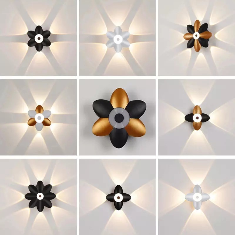 LED applique murale extérieure haut vers le bas décoration projecteur Lotus Villa couloir balcon couloir fond applique murale