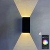 Nouveau rvb APP contrôle Smart light Cube étanche mur LED applique ip65 applique murale carré porche jardin haut et bas