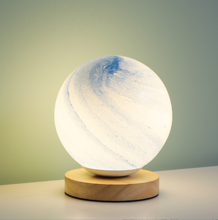 Planète lampe en verre lune Planète lampe décoration chambre chevet veilleuse Creative cadeau d'anniversaire rechargeable lampe de bureau lampe de table