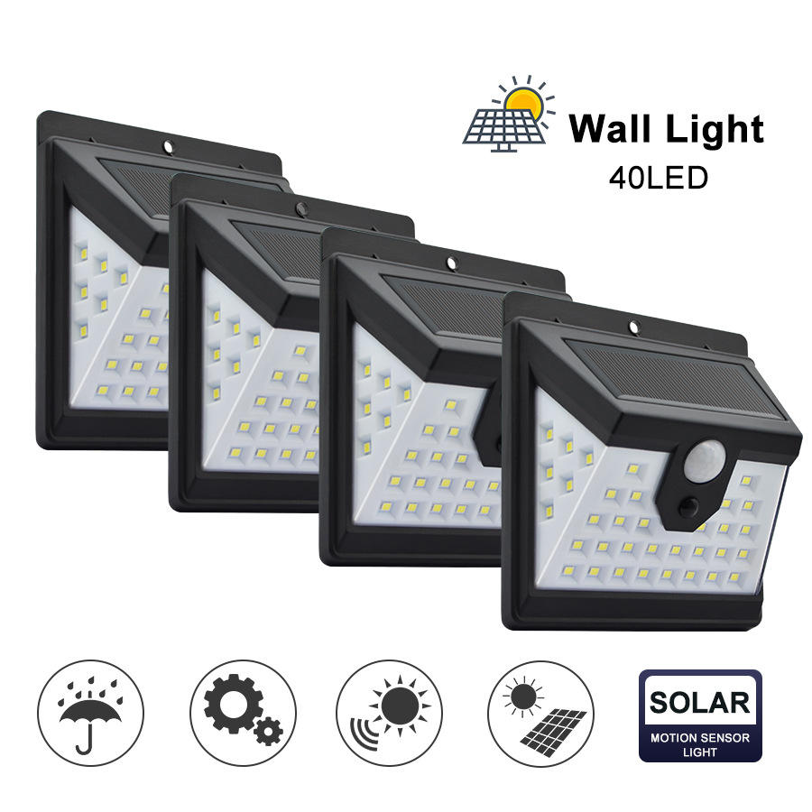 1000lm IP65 étanche maison led solaire lumière PIR capteur de mouvement extérieur solaire sécurité applique murale LED solaire jardin lumière