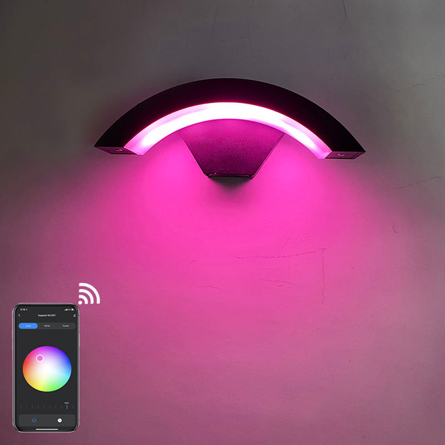 Vente chaude Étanche APP Contrôle Smart Mur Lampe Balcon Cour LED Lampe Smart Étanche Mur Lumières