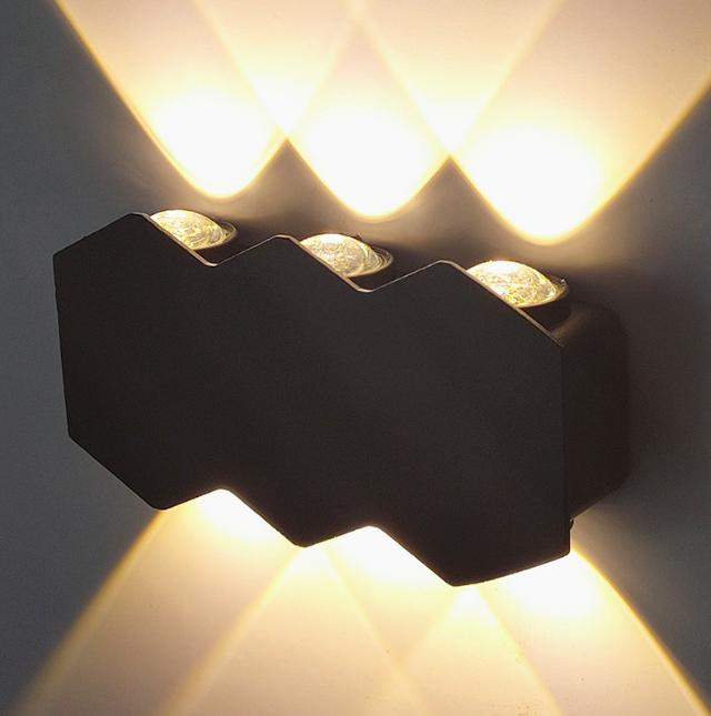 4W 6W 8W nouvelle coque noire coque blanche IP65 étanche extérieur LED applique murale haut et bas lumières murales