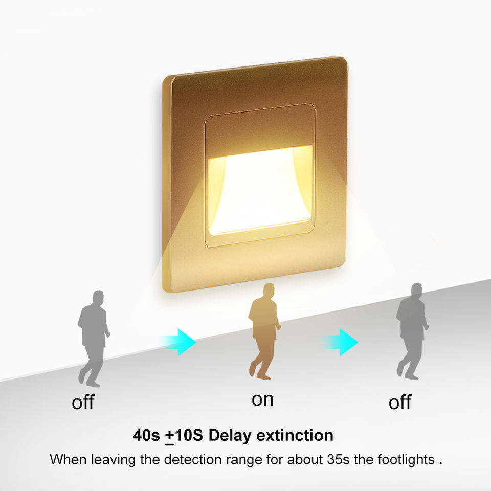 Lampe de mur d'étape d'escalier d'intérieur extérieure moderne 3W a enfoncé la lumière d'étape de LED