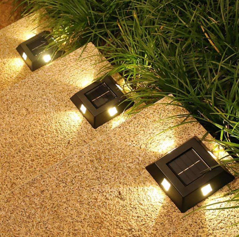 4 LED lampe solaire IP65 étanche lumière extérieure cour applique murale pour jardin et Villa décoration étape lumière