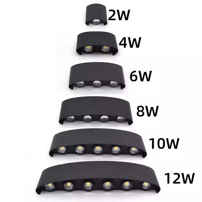 2W 4W 6W 8W 10W 12W Ovale Up Et Dowm Applique Murale Étanche Extérieure Montée Étanche IP65 Applique Murale Extérieure Porche Jardin Lumière
