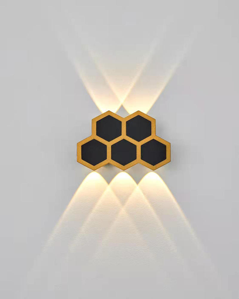 Lampes murales Led nid d'abeille or noir lumière haut et bas corps lumineux lampe éclairage Style bureau moderne Rohs Epistar Flux d'entrée