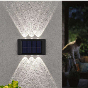 4LED 6LED haut et bas applique murale solaire décoration extérieure jardin cour maison applique murale étanche lumineux produits de plein air