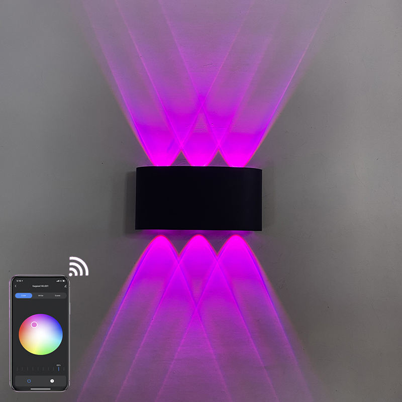 Applique murale intérieure APP télécommande Bluetooth-compatible Dimmable LED applique RGBW utilisé pour la décoration de vacances AC85-265V