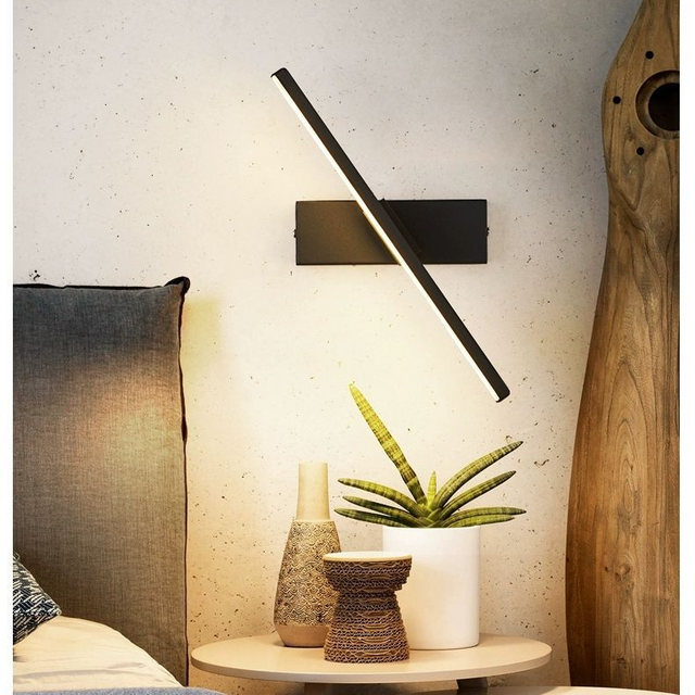 Appliques murales LED modernes 330 rotatif 6W AC85V-265V applique murale noir lampe allée décoration intérieure éclairage