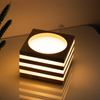 LED lune lampe de Table bois Table boule lumière Dimmable boule de lin rotin abat-jour USB chambre chevet veilleuse décor à la maison