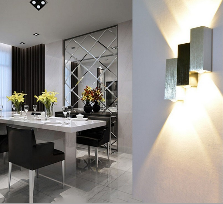6W ARGENT lumière LED décorative nouvelle applique murale d'escalier extérieur et veilleuse extérieure appliques murales fantaisie lumières pour la maison