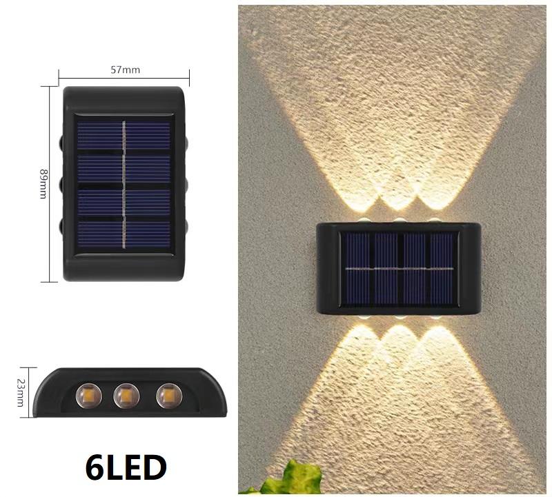 4LED 6LED 8LED 10LED 12LED 16LED haut et bas applique murale solaire décoration extérieure jardin cour maison applique murale étanche
