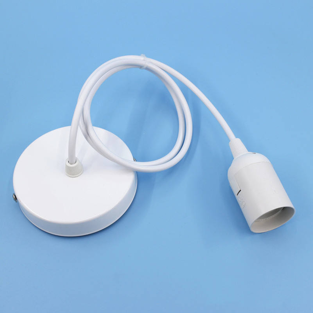 Support de lampe cordon E27 Base douille d'ampoule pendentif lumière tissu métal personnalisé PVC interrupteur Style câble prise plastique gradateur vis ZHE