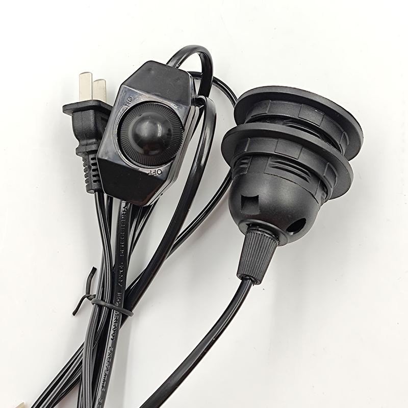 Câble de ligne 303/304/317/301 cordon d'alimentation gradateur/interrupteur à Double bouton fil de prise ue pour ampoule LED/lampe de bureau luminaire USA E26 AU