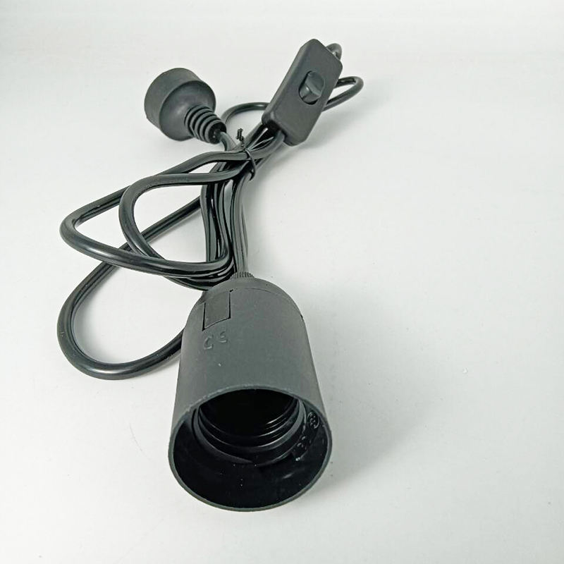 1.8M EU gradateur cordon d'alimentation câble E27 socles de lampe prise ronde avec interrupteur fil pour lustre E14 porte-ampoule lampe 220V 110V