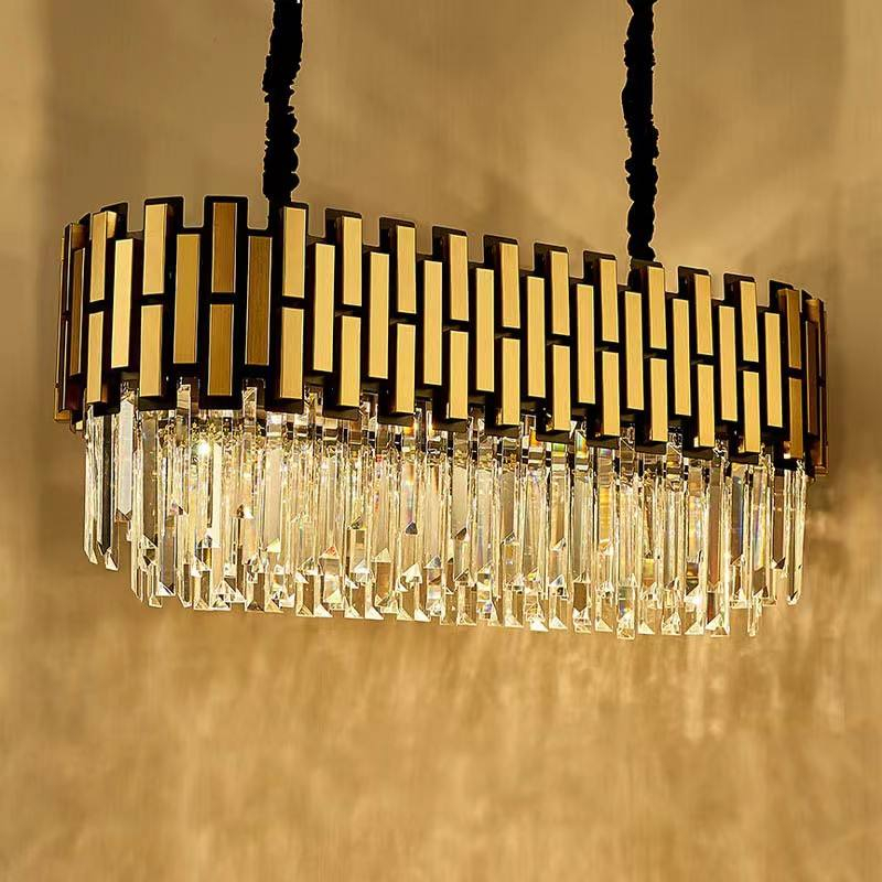 Lustre en cristal LED lustres de salle à manger lustre moderne ampoule E14 lustre en anneau pour salon suspension éclairage décoratif lustre en cristal de style