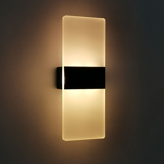 6W Acrylique Applique Ronde Acrylique Applique Rectangulaire Acrylique Applique LED Appliques Murales Lampe pour Salon Chambre Hôtel Restaurant Éclairage