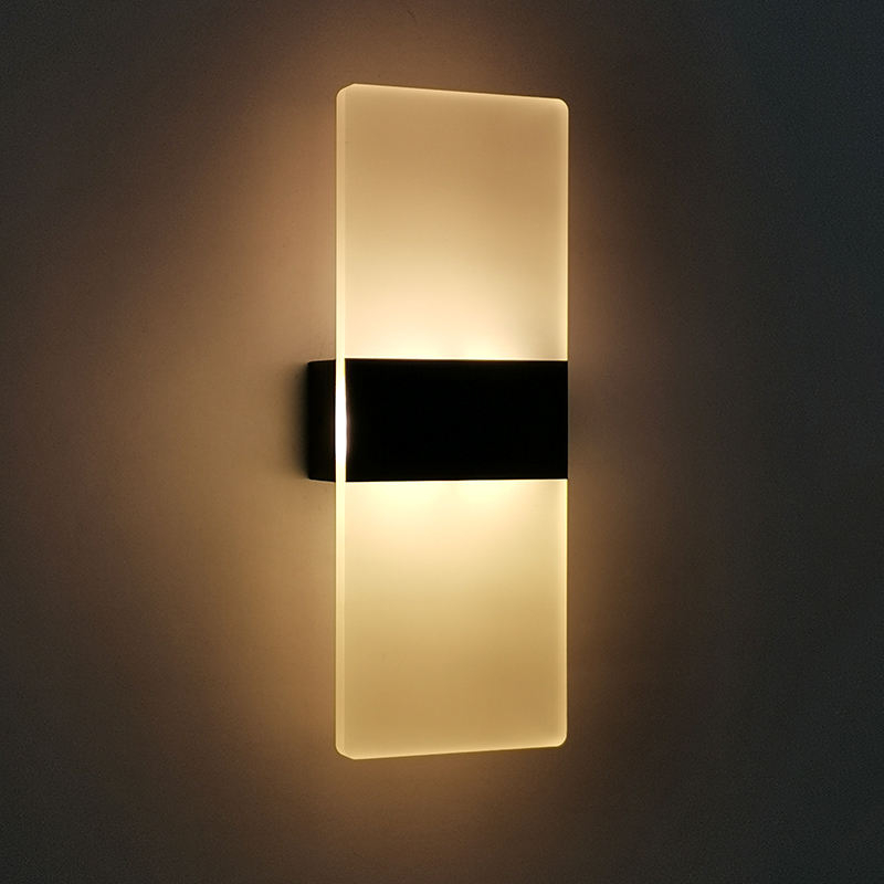6W Acrylique Applique Ronde Acrylique Applique Rectangulaire Acrylique Applique LED Appliques Murales Lampe pour Salon Chambre Hôtel Restaurant Éclairage