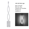 AC 85-265V décoration de maison moderne forme de vague en aluminium haut vers le bas mur LED lampe intérieure mur LED lumière vacances guirlande lumineuse