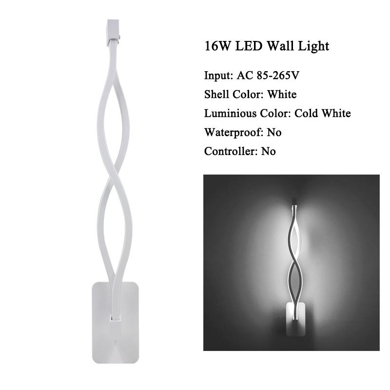 AC 85-265V décoration de maison moderne forme de vague en aluminium haut vers le bas mur LED lampe intérieure mur LED lumière vacances guirlande lumineuse