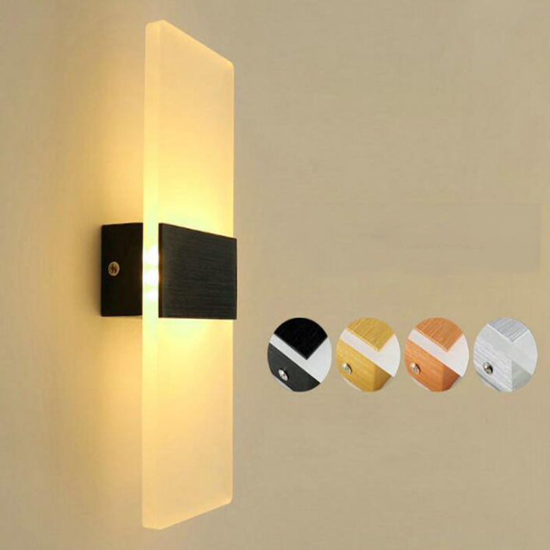 LED acrylique Wandlamp acrylique d'intérieur moderne allume AC 85-265V LED applique murale 6W pour chambres d'hôtel utilisant la scène