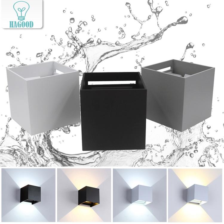 Ip65 High Lumen 12W Cube réglable vers le haut et vers le bas a mené la lampe murale extérieure à LED
