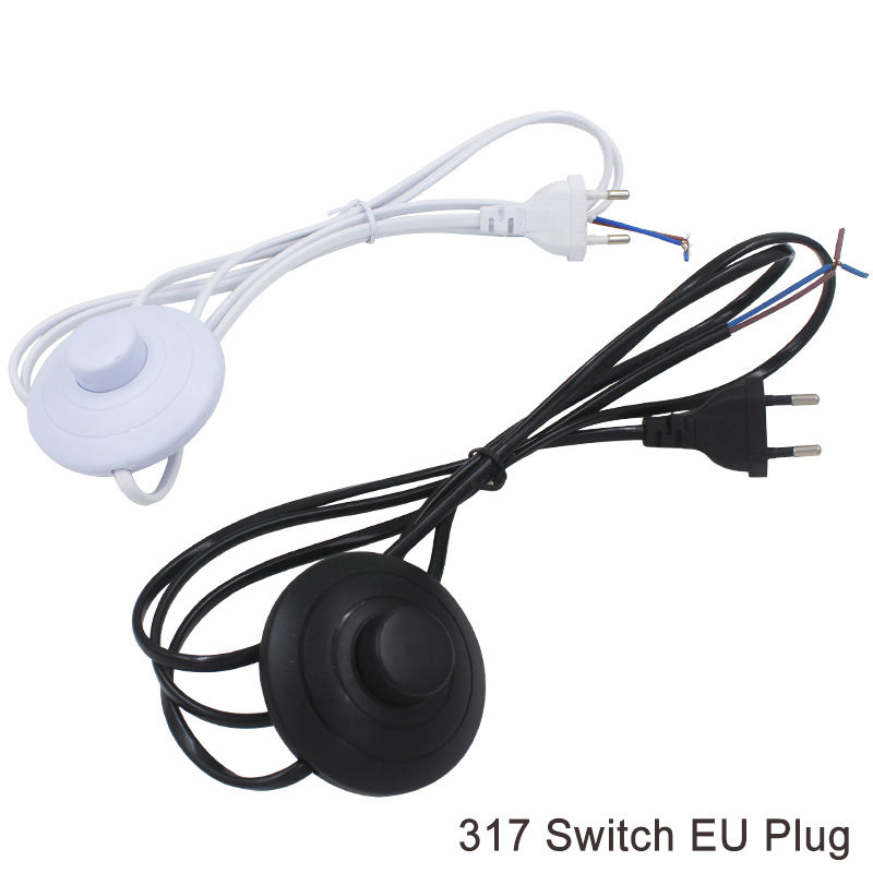 Câble de ligne 303/304/317/301 cordon d'alimentation gradateur/interrupteur à Double bouton fil de prise ue pour ampoule LED/lampe de bureau luminaire USA