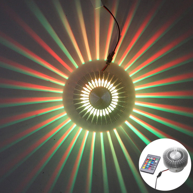 Applique murale rvb ronde tournesol 3W aluminium 85-265V pour intérieur maison Bar salon couloir hôtel applique murale colorée