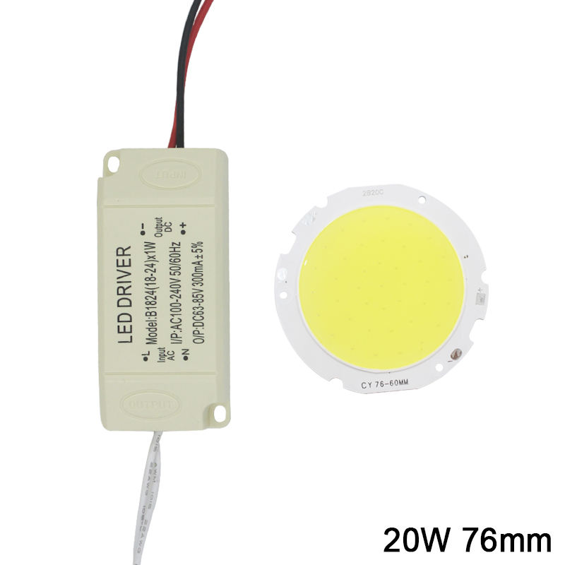 1 set 3W 5W 7W 10W 12W 15W 20W 25W 30W COB panneau de puce led pour lampe de projecteur led + pilote d'alimentation LED coque en plastique
