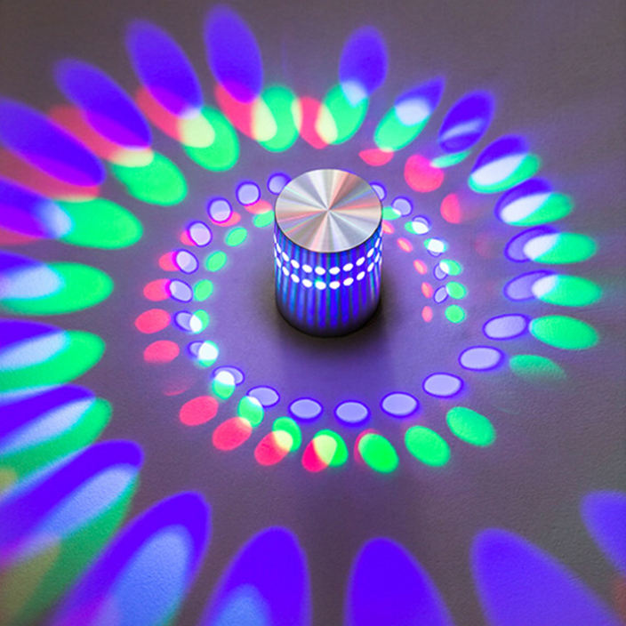 RGB spirale trou mur LED effet applique murale avec télécommande coloré Wandlamp pour fête Bar KTV décoration de la maison