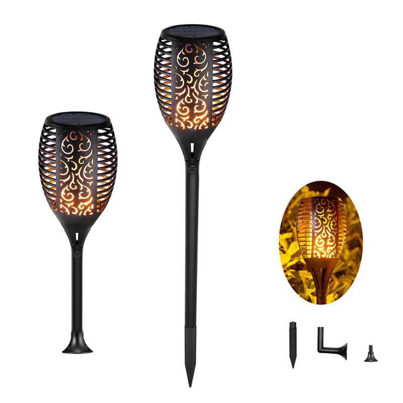 Lumières solaires Led extérieures scintillantes danse flamme torche éclairage solaire lampe étanche pour la décoration de jardin paysage pelouse chemin