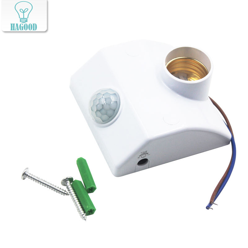 E27 PIR capteur de mouvement infrarouge lumière LED support de lampe Base réglage lumineux PIR capteur de mouvement interrupteur support de lumière prise