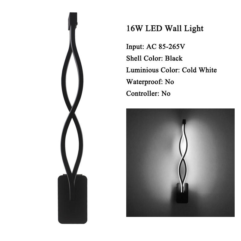 Applique murale LED forme ondulée applique murale Design moderne en aluminium pour couloir chambre salon luminaires led intérieurs