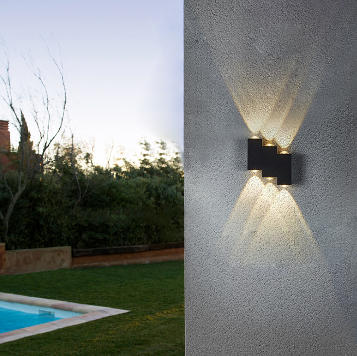 Applique murale extérieure à LED haut et bas en aluminium décorer applique murale chambre à coucher LED porche lumière
