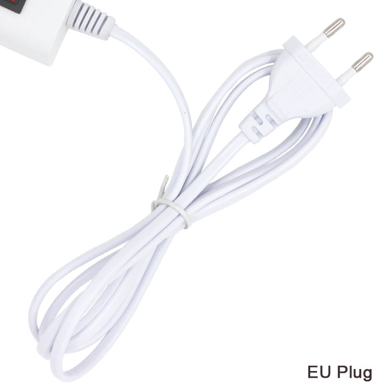 1.5m fil 2/4 broches luminaire blanc ue prise testeur lampe à LED adaptateur interrupteur haute qualité pour conducteur LED puce lampe bande lumineuse