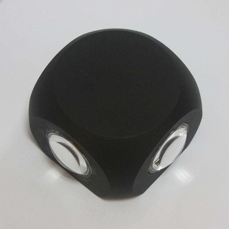 Applique murale extérieure haute luminosité noire 4W pour jardin d'hôtel IP65 étanche