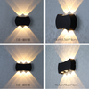 6W extérieur rond LED applique murale jardin couloir cinq côtés applique murale lumineuse étanche IP65 blanc et couleur ambiance apparaissent