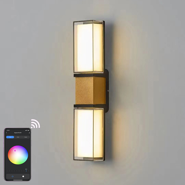 9W Tuya APP contrôle applique led lumière app contrôle app contrôle lumière or ceinture applique murale Smart applique éclairage extérieur