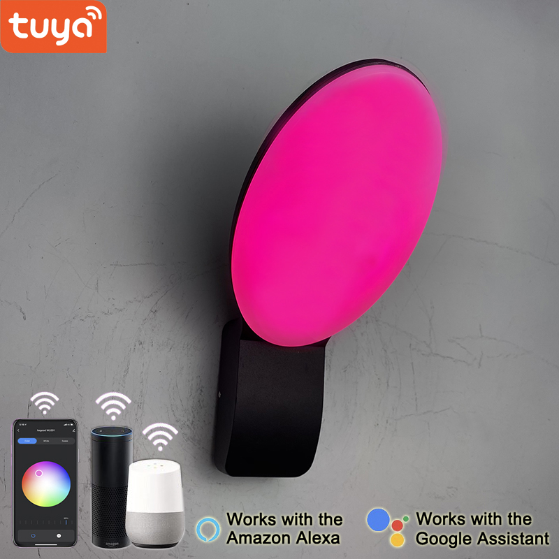 9W applique murale intelligente lampes intelligentes lumière led contrôle de l'application lumière led contrôle de l'application éclairage contrôlé par l'application Tuya App applique extérieure téléphone portable applique murale télécommandée
