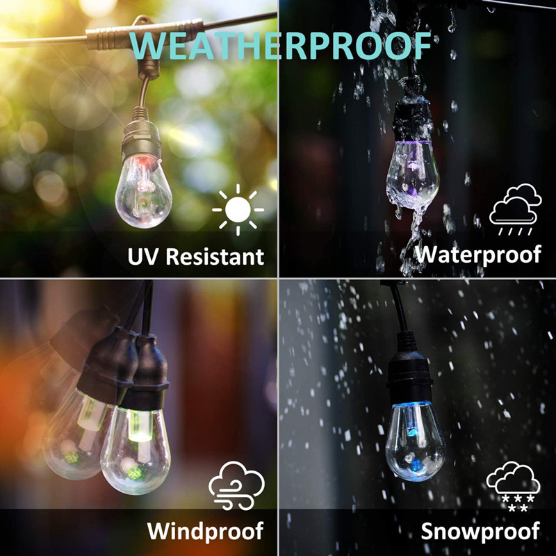 Guirlande solaire LED guirlande lumineuse décoration de noël ampoule IP65 étanche Patio lampe guirlande de vacances pour meubles de jardin en plein air
