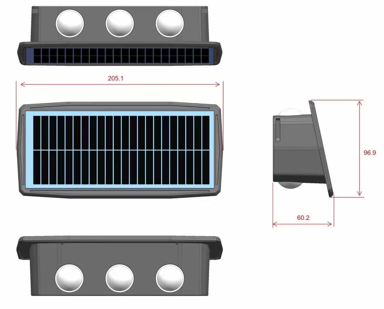 Nouvelle applique murale solaire extérieure étanche LED appliques murales pour cour rue paysage jardin décor lampe solaire applique murale extérieure