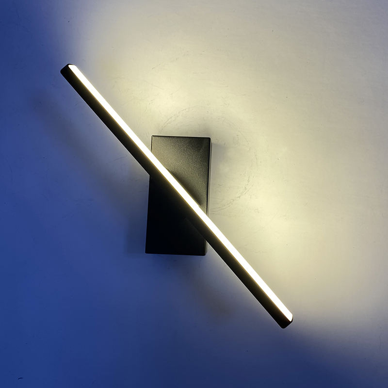 Applique murale de chevet de chambre à coucher à angle réglable rotatif éclairage LED intérieur applique murale à bande simple en aluminium
